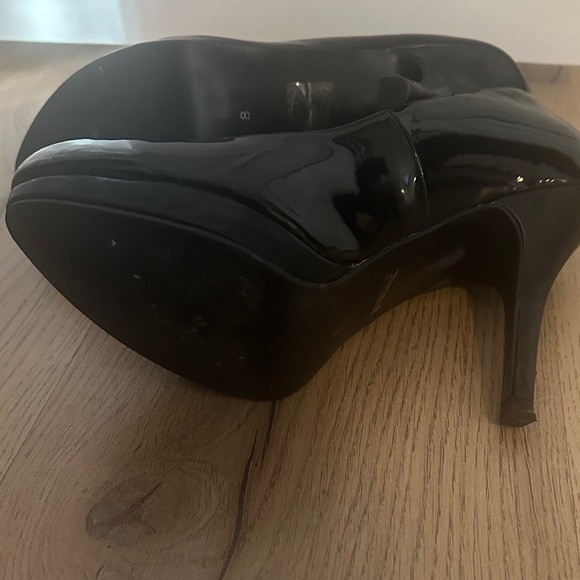 Call It Spring Glossy Black Heels - Picture 4 of 5